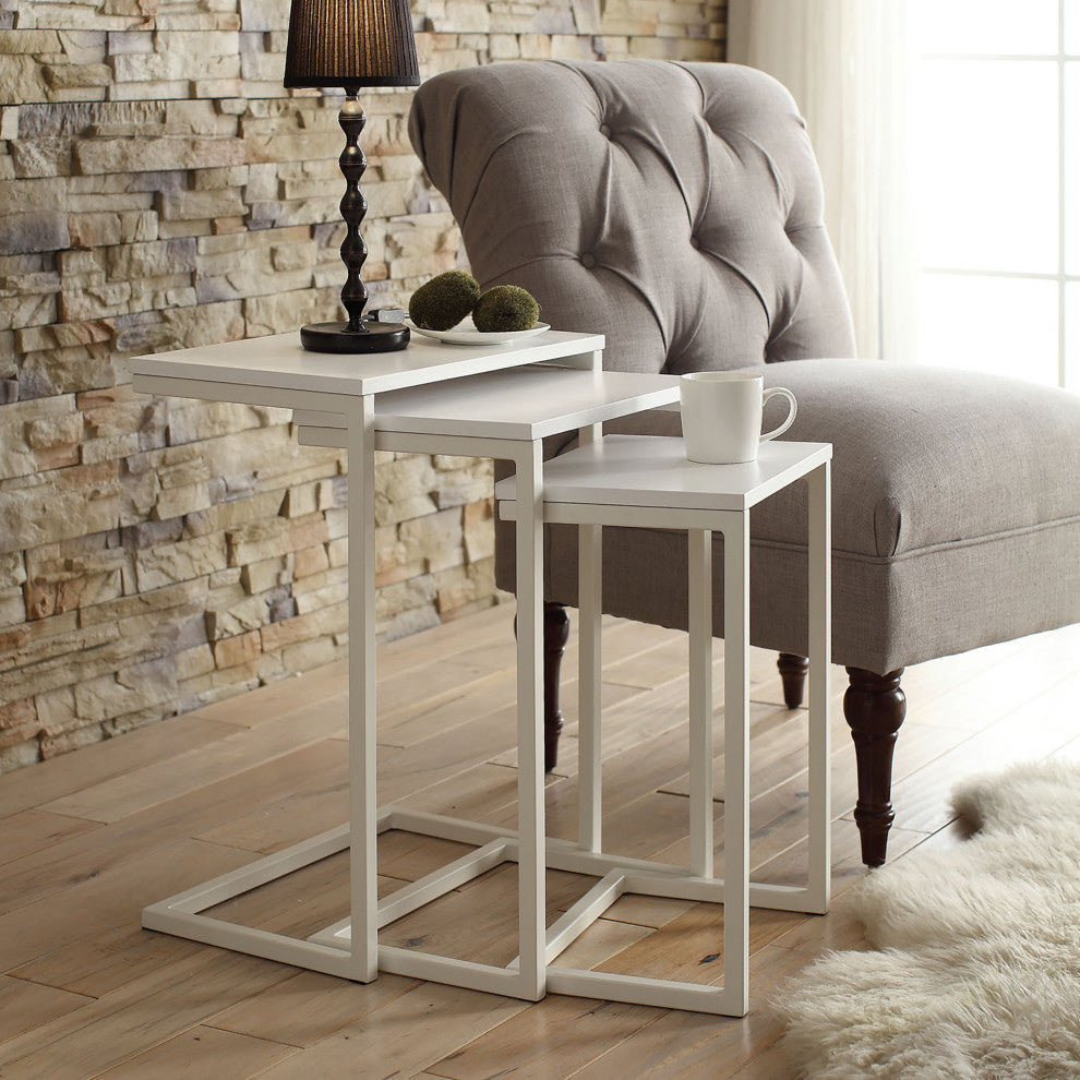 Easton Nesting Table Set, White