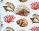 Tropical Red Coral Fabric Conch Seashell, Standard Cut