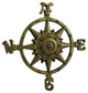 Antique Brass Finish Compass Rose Indoor/Outdoor Wall Hanging