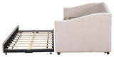 Gewnee Twin Size Upholstered Daybeds Sofa Beds With Trundle,Beige