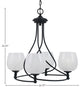 Capri 4-Light Chandelier, Matte Black/White Marble