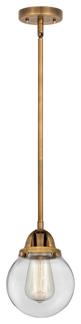 Beacon Mini Pendant, Brushed Brass, Clear, Clear
