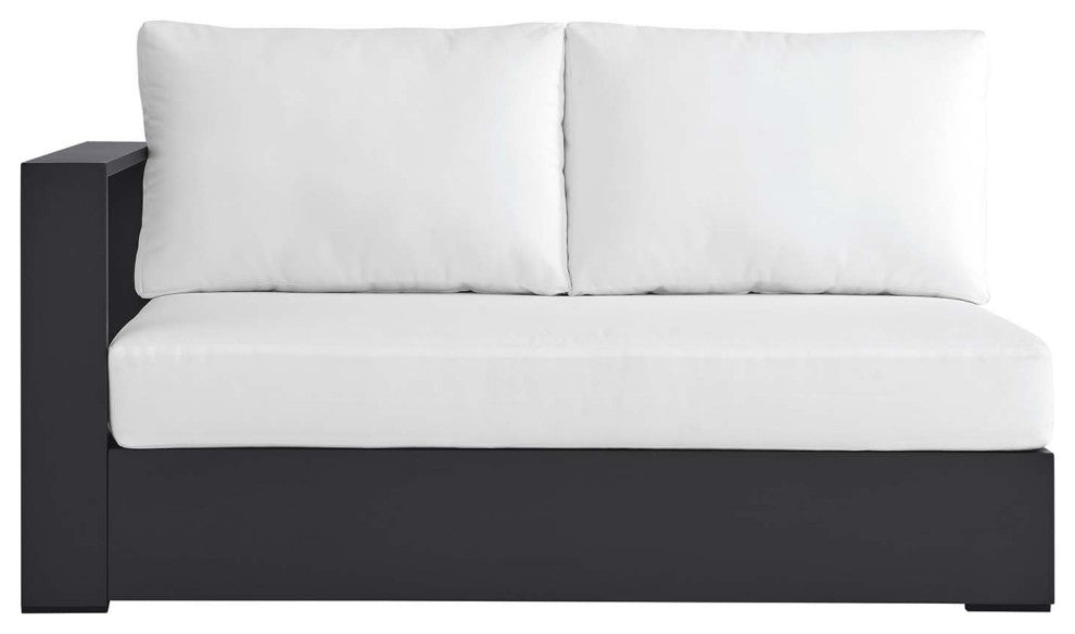 Tahoe Outdoor Patio Powder-Coated Aluminum Modular Left-Facing Loveseat - Gray W