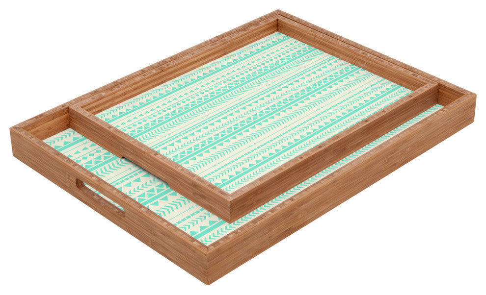 Deny Designs Allyson Johnson Mint Tribal Rectangular Tray
