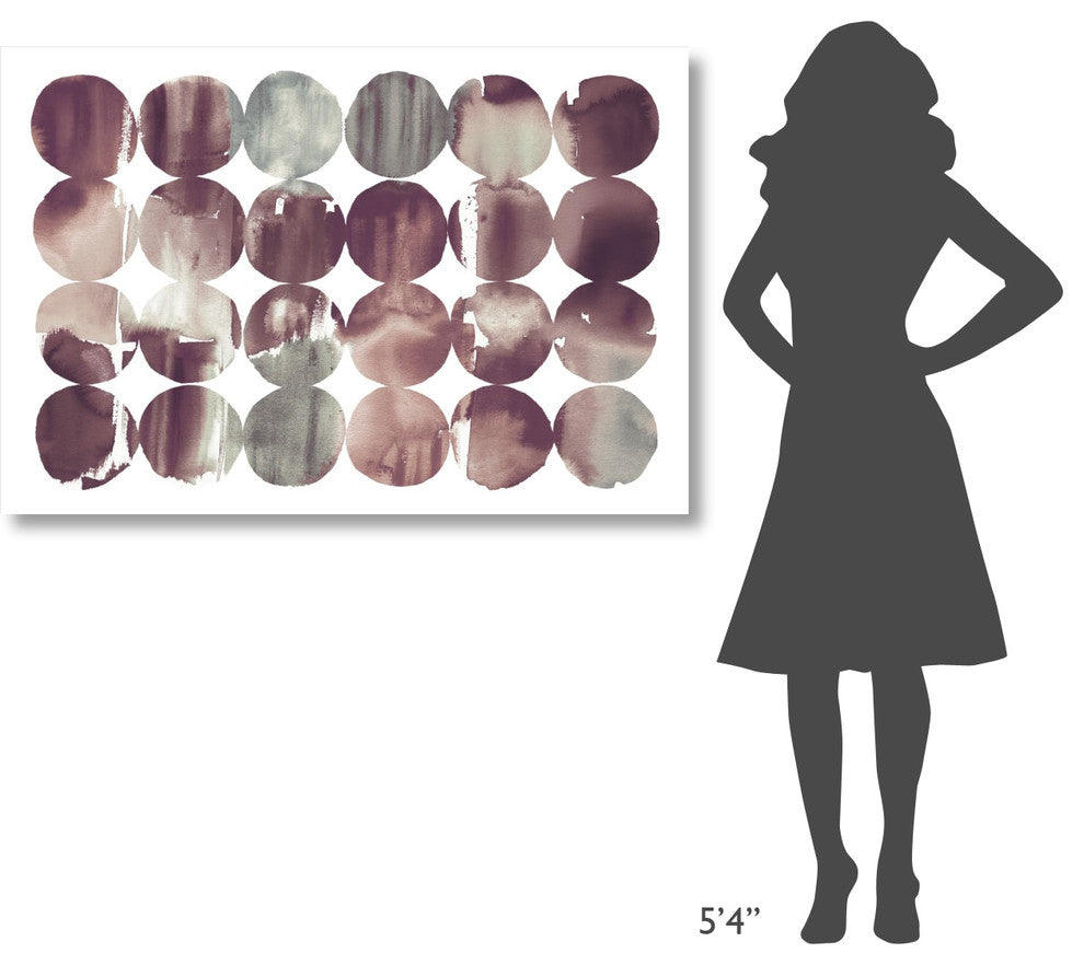 "Spring Dots Plum" Digital Paper Print by Elyse DeNeige, 50"x34"