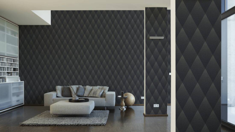 Sample, Geometric Textured Wallpaper Featuring Diamond Shaped Figures, 374193