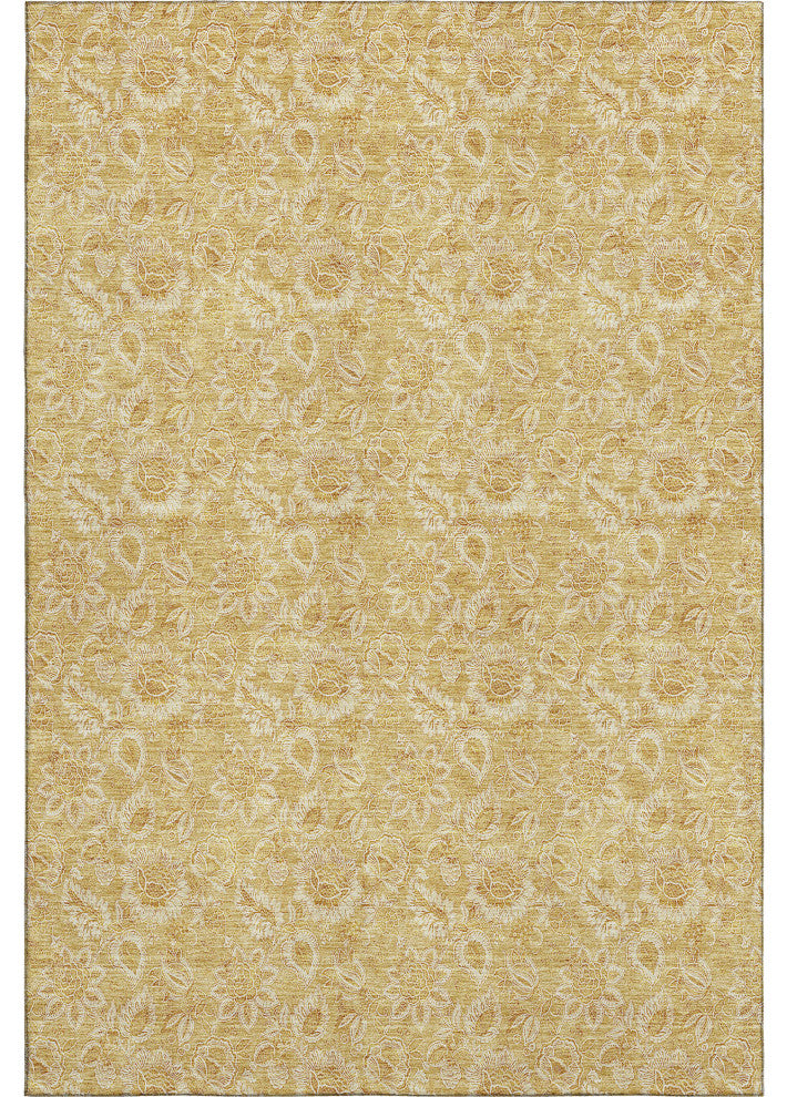 Premium Machine Washable Mayfield AMF661 Gold 3' x 5' Rug