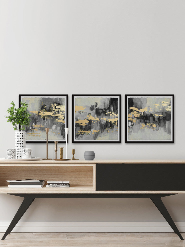 Golden Dusk Triptych, 54"x18"