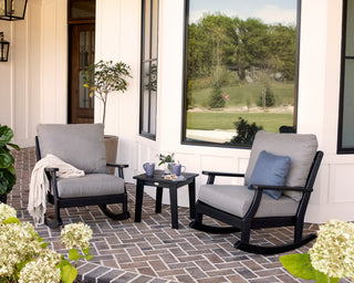 Braxton 3-Piece Deep Seating Rocker Set, Green/Weathered Tweed