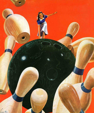"Bowling Strike" Painting Print on Canvas by Lonie Bee