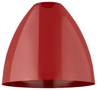 Edison Plymouth Dome 1 Light 12" Semi-Flush Mount, Matte Black, Red