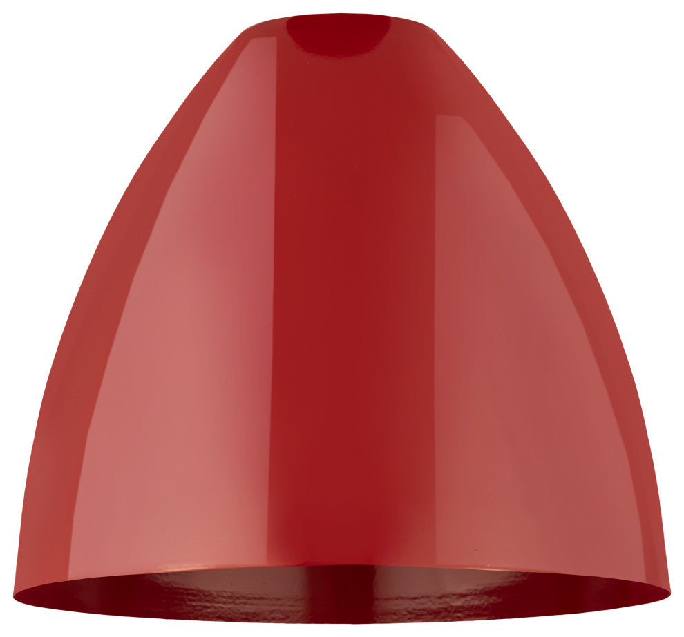 Edison Plymouth Dome 1 Light 12" Semi-Flush Mount, Matte Black, Red