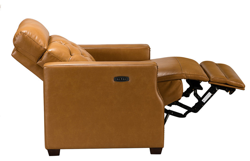Fernando 31.50"W Genuine Leather Power Recliner, Set of 2, Camel