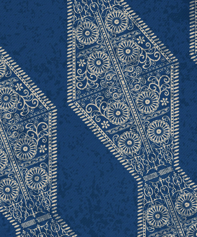 Pyramid Stripe, Print Napkin, Set of 4, Blue