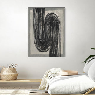 "Grey Linear Path II" Framed Canvas by Giant Art 18"x24"