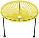 Zicatela Indoor/Outdoor Handmade Side Table, Yellow Weave, Black Frame
