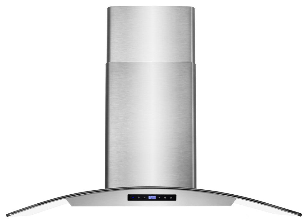 Cosmo 380 CFM Wall Mount Range Hood With Touch Controls, Stainless Steel, 36"