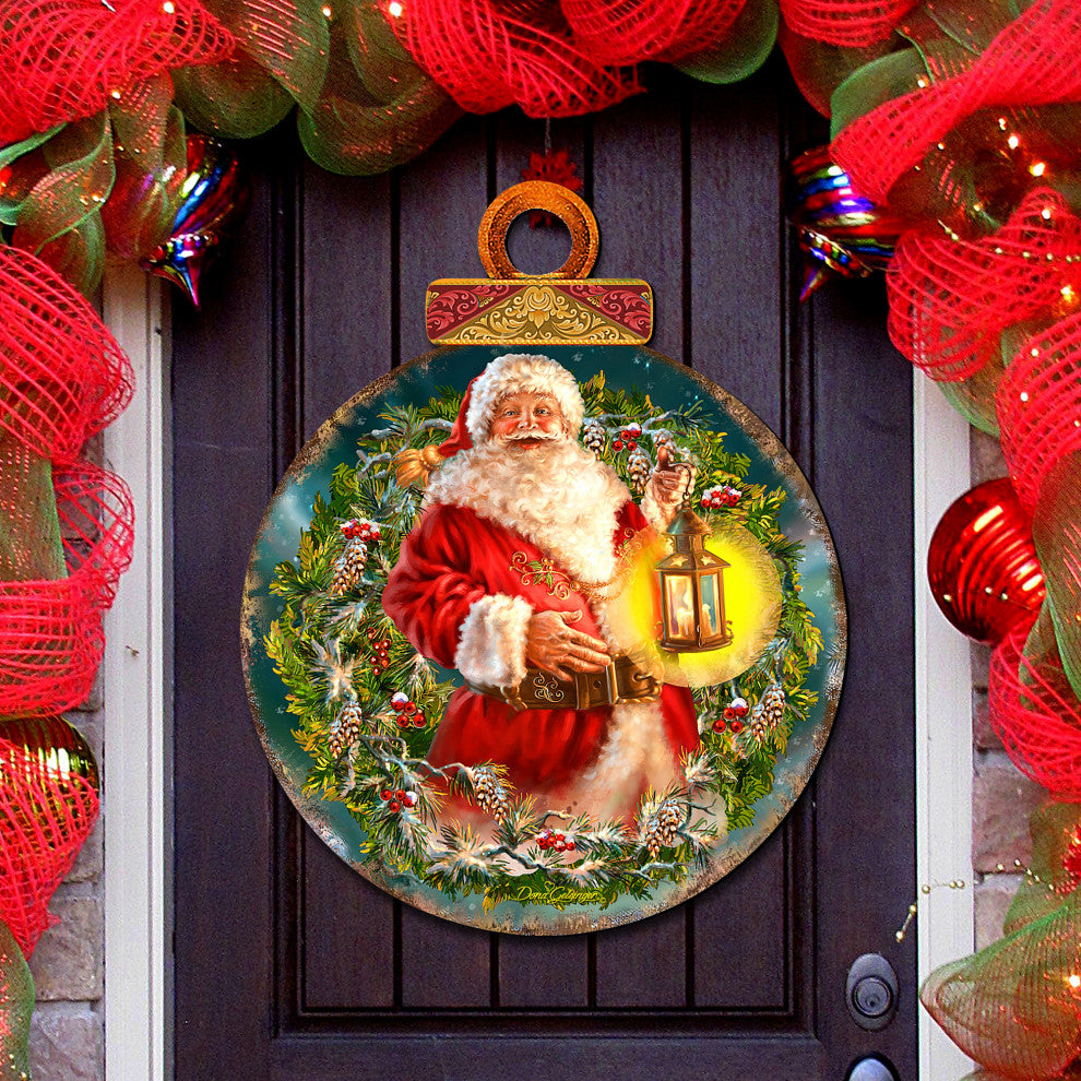 Enchanted Ball Christmas Wreath Santa Door Decor
