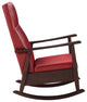 Raina Rocking Chair, Red PU and Espresso Finish