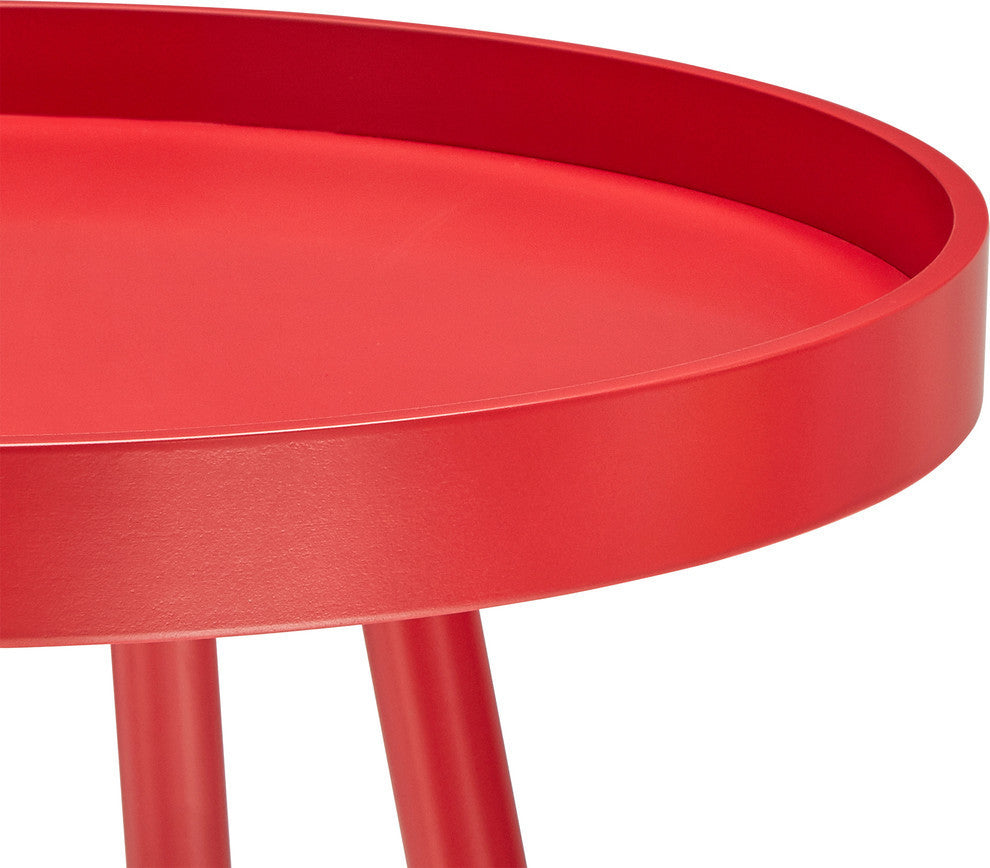 Zoe Retro, Mid Century Modern Tray Top Side Table, Red