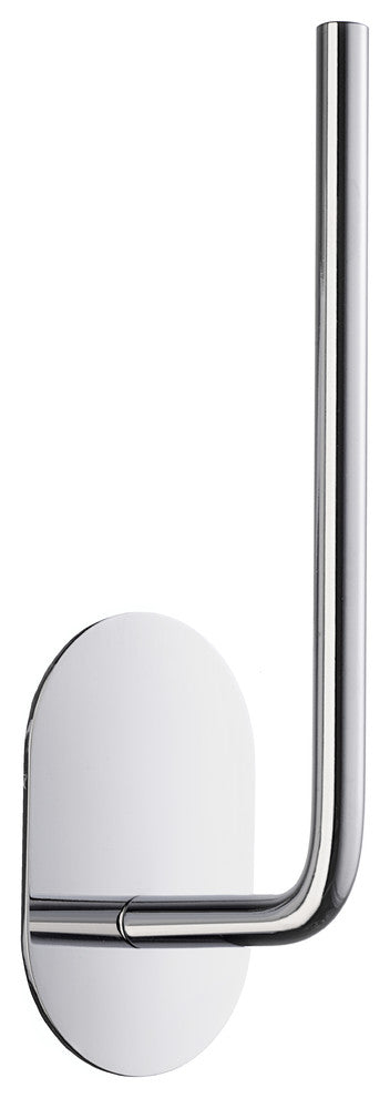 Self Adhesive Spare Toilet Paper Holder Polished Stainless Steel, Oval Plate