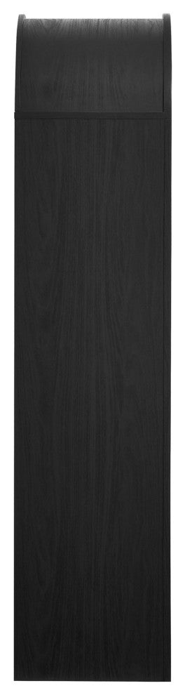 Evie Arched Narrow Bookcase Display Cabinet, Black