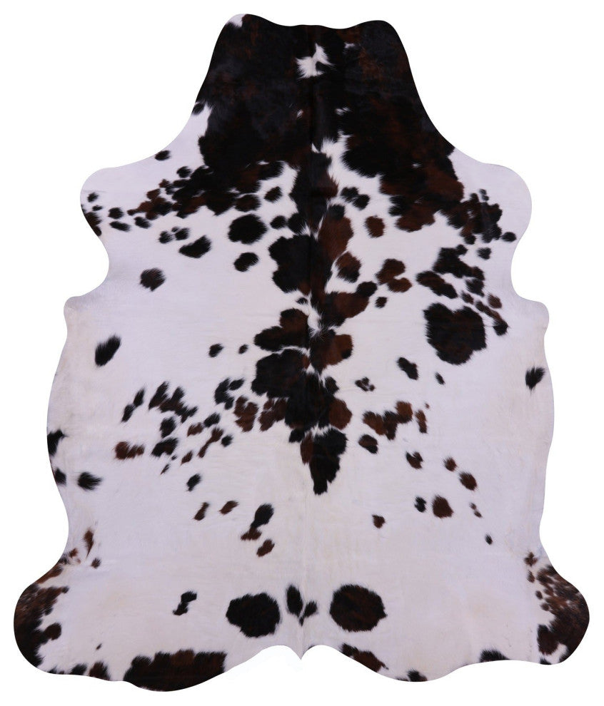 8' 2" X 7' 1" Tricolor Natural Cowhide Rug C2371