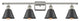 Innovations 516-4W-PN-M8-BK 4-Light Bath Vanity Light, Polished Nickel