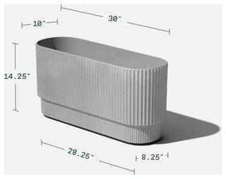 Veradek Demi Series Long 30" Planter, Grey, 30 Inch, 2 Pack