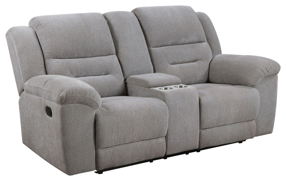 Gilson Chenille Upholstered Reclining Loveseat Grey