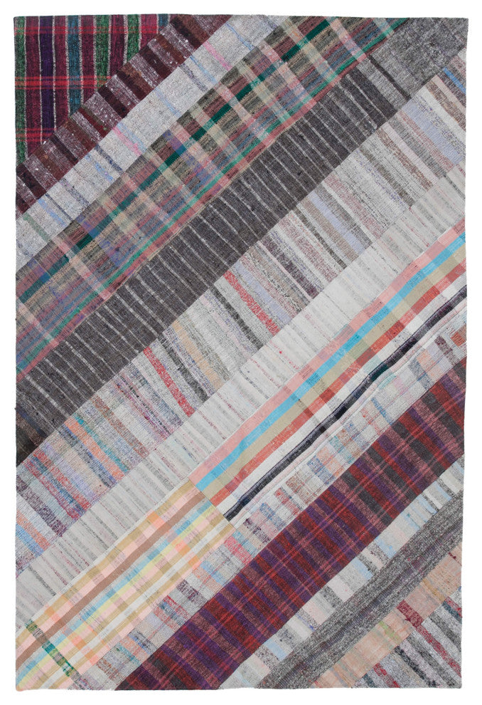 Rug N Carpet - Handmade Oriental 6' 8'' x 9' 11'' Vintage Patchwork Kilim Rug