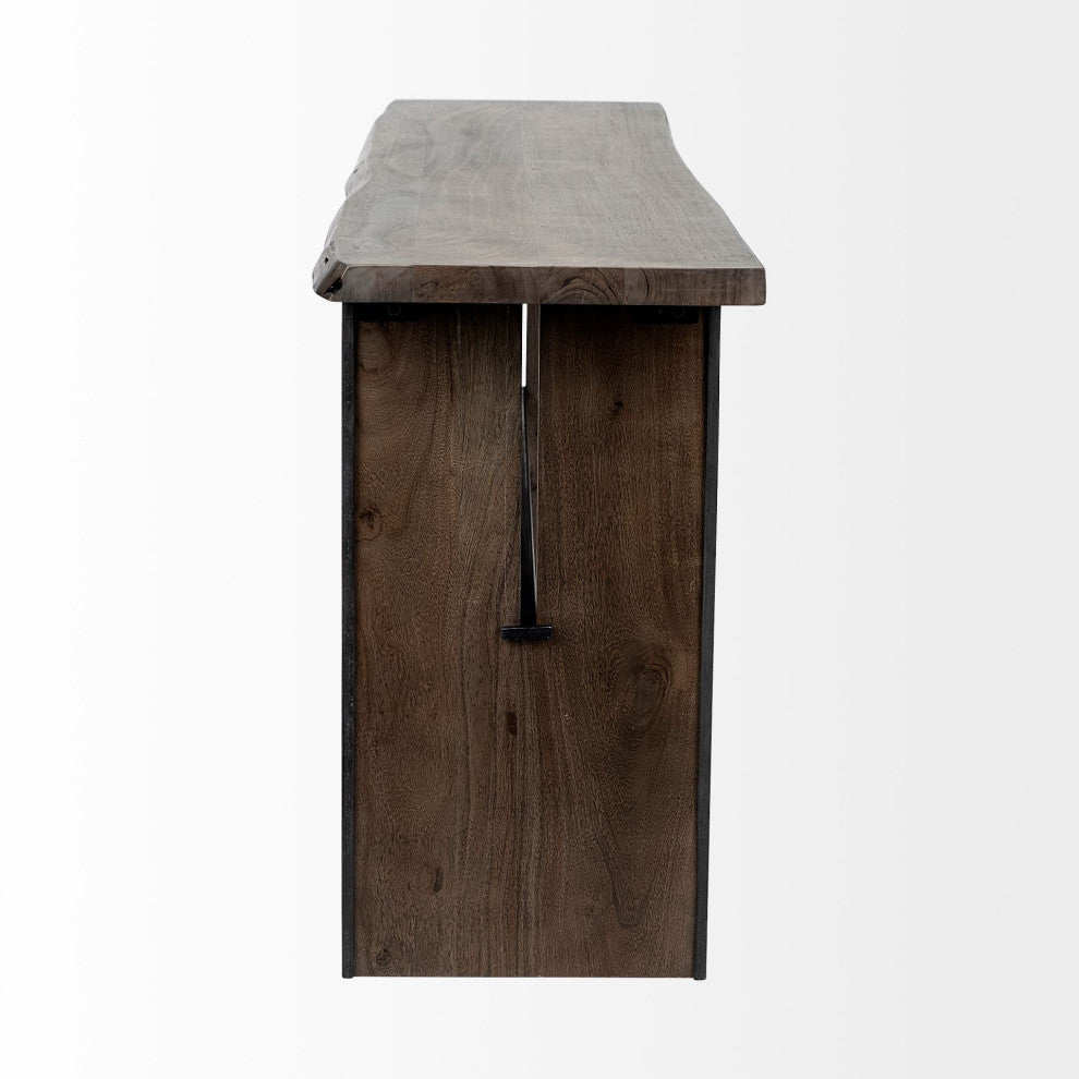 16" Brown Solid Wood Console Table