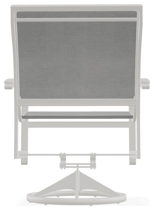 Bazza Sling Outdoor Swivel Rocker, Alloy/Snow
