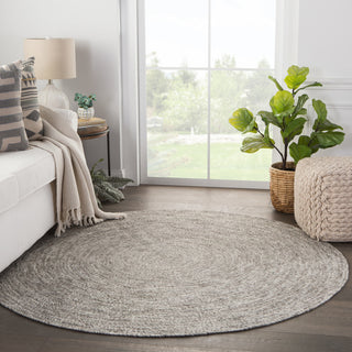 Jaipur Living Tenby Solid Gray Round Rug, 6'x6' Round
