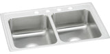 LR29225 Lustertone Classic Stainless Steel 29" x 22" Double Bowl Drop-in Sink