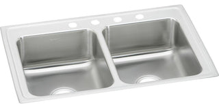 LR29225 Lustertone Classic Stainless Steel 29" x 22" Double Bowl Drop-in Sink
