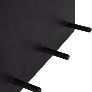 Mezzo Magnetic Wall Organizer with Hooks, Black 15x24