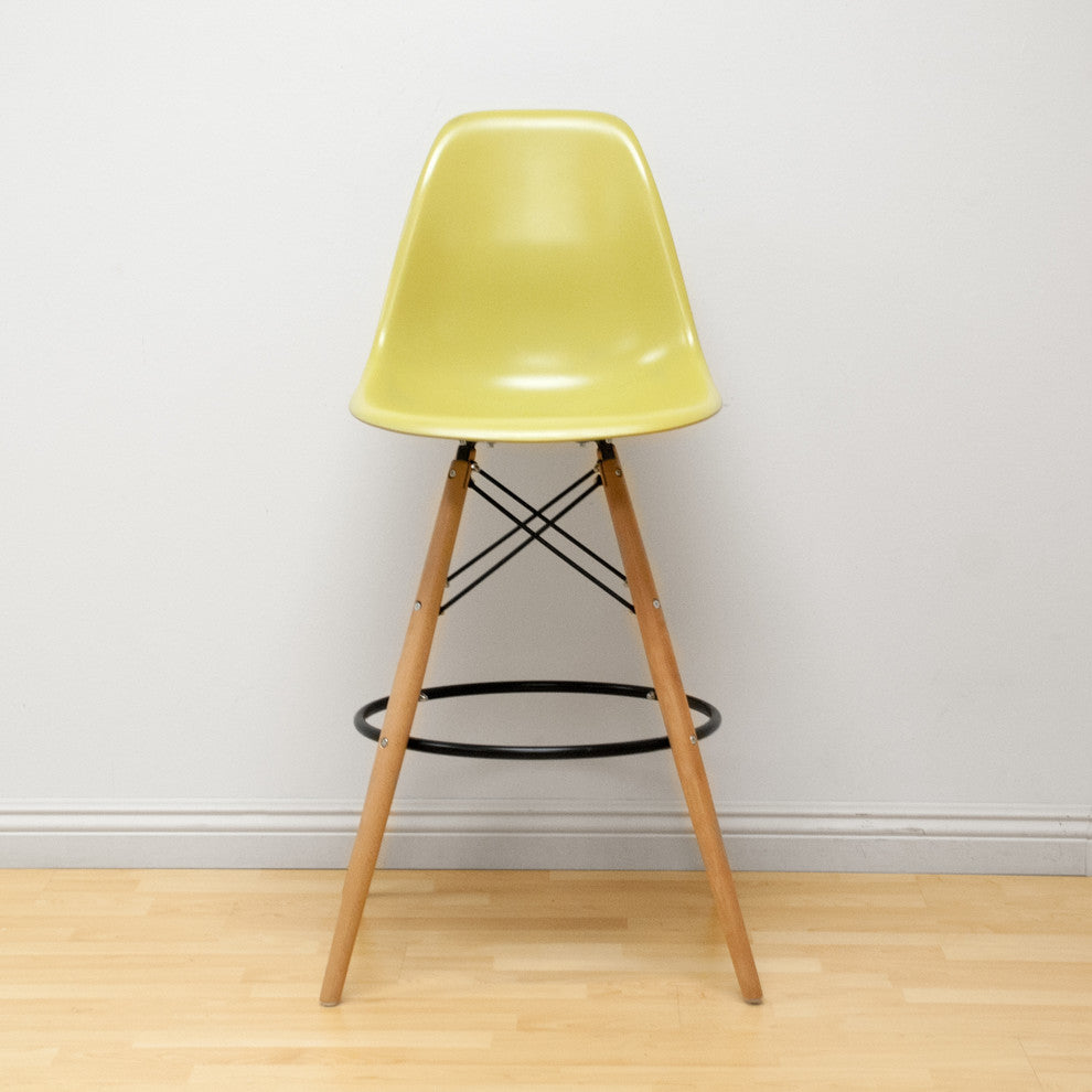 Mod Made Paris Tower Modern Barstool, Set of 2, Olive Green