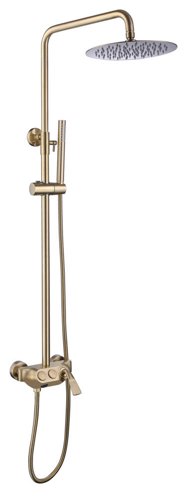 Wall Mounted Rain Shower System with Hand Shower-Includes Rough-in Valve, Brushe
