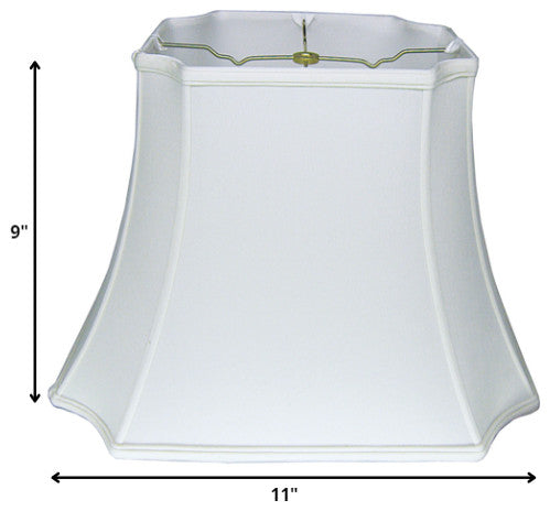 11" Snow Inverted Rectangle Shantung Lampshade