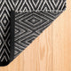 Dash & Albert Diamond Black/Ivory Indoor/Outdoor Rug, Black, 2'6" x 18'