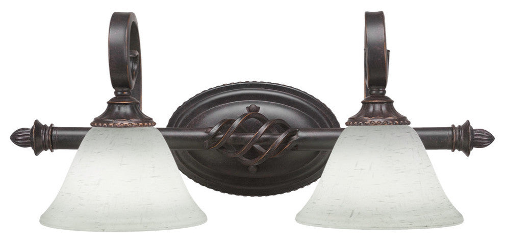 Elegante 2-Light Bath Bar, White Muslin