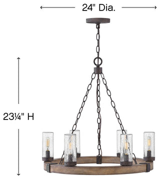Hinkley Lighting 29206 Sawyer 120v 6 Light 24"W Open Air Outdoor - Black