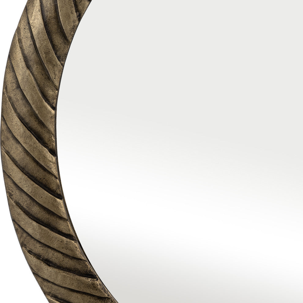 Metal, 29", Hurricane Pttrn Mirror, Bronze