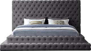 Revel Velvet Upholstered Bed, Gray, King