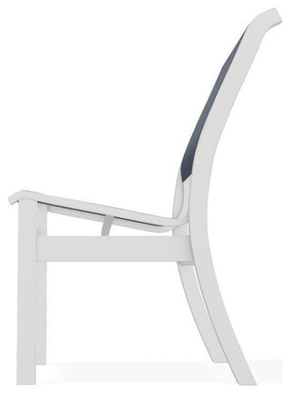 Leeward Sling Stackable Outdoor Dining Chair, Mavi/Snow
