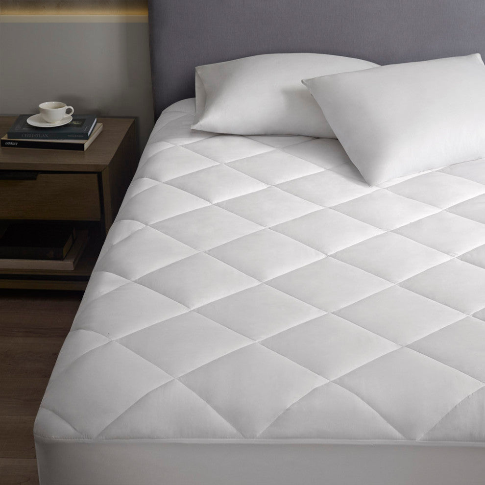 Sleep Philosophy Microfiber HeiQ Smart Temp Treament Waterproof Mattress Pad, Fu