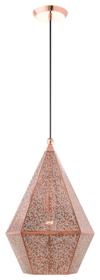 Livex Lighting Aberdeen 1 Light Rose Gold Large Pendant