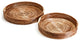 Two's Company Cap Juluca Set of 2 Hand-Crafted Cane Round Trays