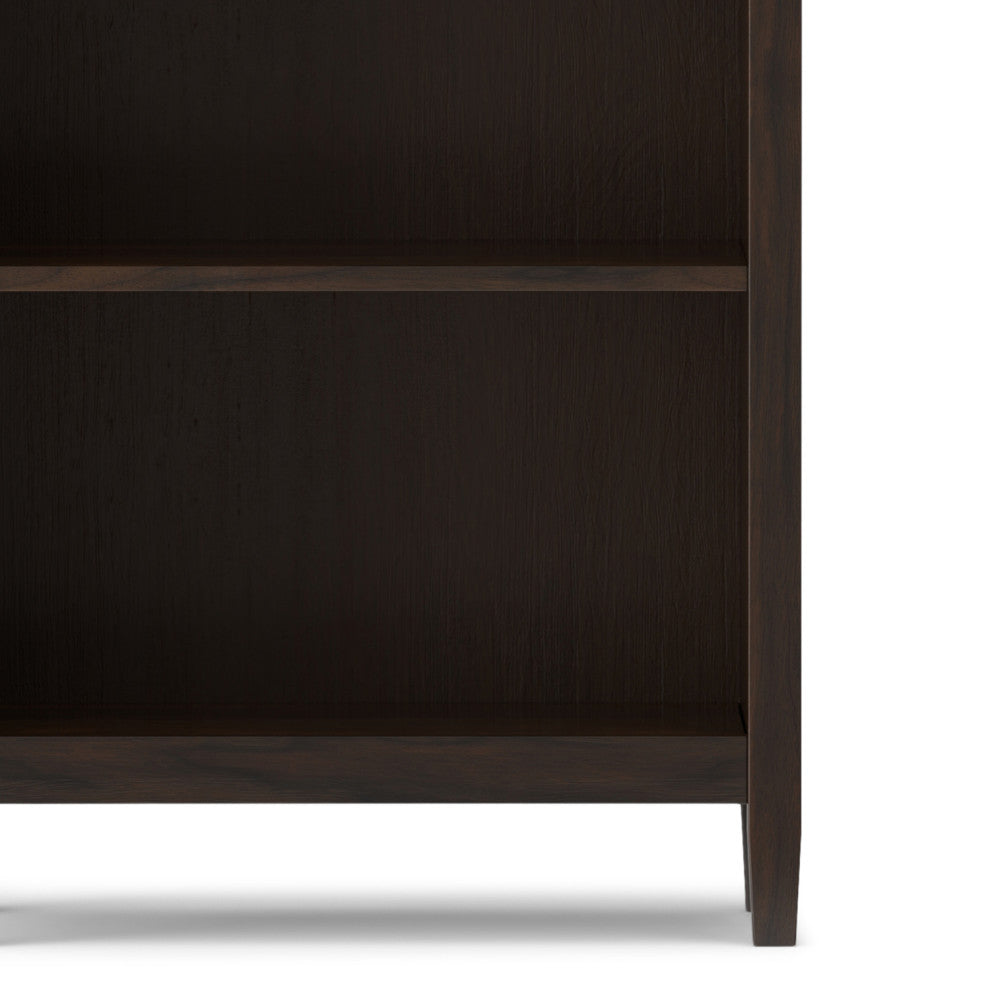 Warm Shaker Solid Wood 5 Shelf Bookcase, Tobacco Brown